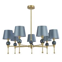 Люстра на штанге Eletra 8416/7 Lumion синяя на 7 ламп, основание латунь в стиле классический 