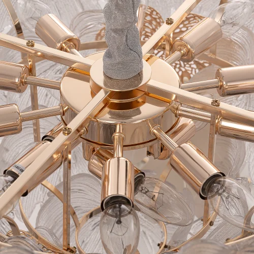 Люстра подвесная Dryad CL305160 Citilux белая прозрачная на 14 ламп, основание золотое в стиле классический флористика современный фото 8