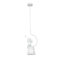 Светильник подвесной V2972-0/1S Vitaluce белый 1 лампа, основание белое в стиле современный ангел