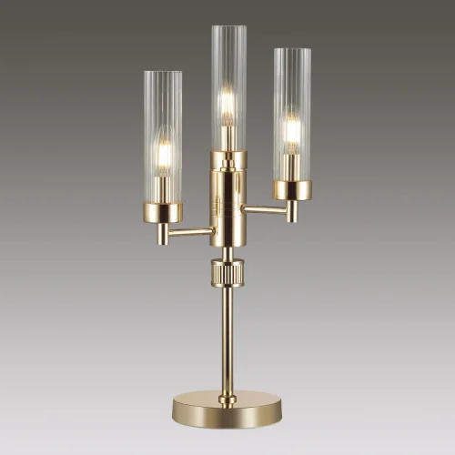 Настольная лампа Kamilla 5274/3T Lumion прозрачная 3 лампы, основание золотое металл в стиле классический  фото 3