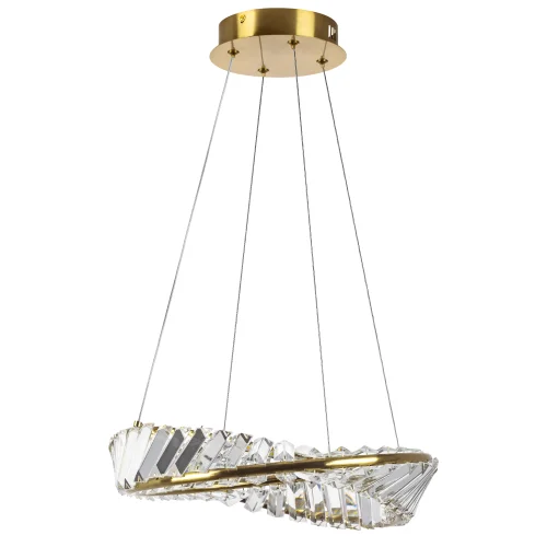 Светильник подвесной LED Vidare 699043 Lightstar прозрачный на 1 лампу, основание золотое в стиле современный кольца Светильник подвесной LED Vidare 699043 Lightstar прозрачный на 1 лампу, основание золотое в стиле современный кольца