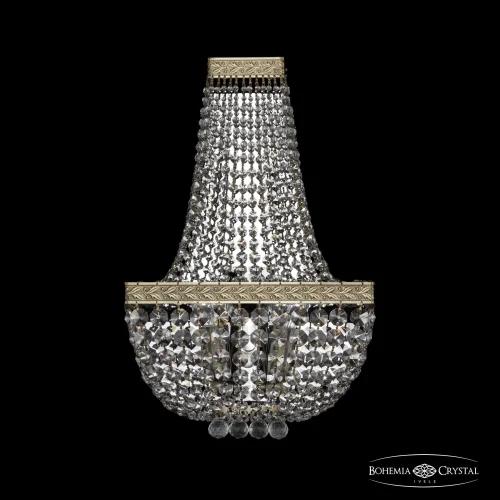 Бра 19282B/H2/25IV Pa Bohemia Ivele Crystal прозрачный на 3 лампы, основание бронзовое патина в стиле классический sp