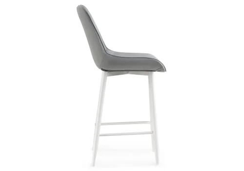 Полубарный стул Седа К светло-серый / белый 511176 Woodville, серый/велюр, ножки/металл/белый, размеры - ****490*570 фото 3