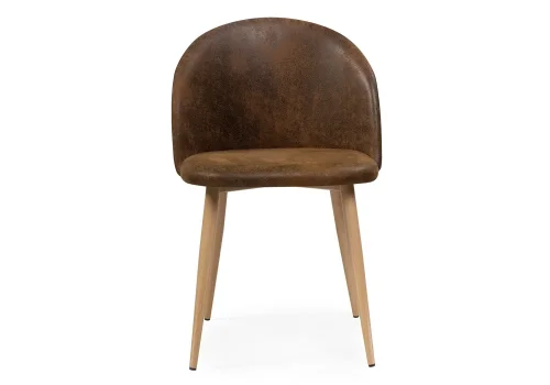 Cтул на металлокаркасе Алдо дарк браун / вуд 15370 Woodville, коричневый/ткань, ножки/металл/натуральный, размеры - ****500*500 фото 2