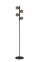 Торшер Tycho 45774/04/30 Lucide  прозрачный серый 4 лампы, основание чёрное в стиле винтаж
