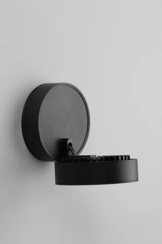 Светильник накладной LED Borgetto OML-101919-12 Omnilux чёрный 1 лампа, основание чёрное в стиле современный хай-тек круглый фото 2