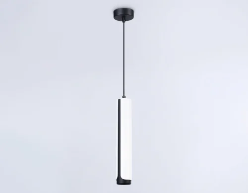 Светильник подвесной TN51608 Ambrella light белый 1 лампа, основание чёрное в стиле современный хай-тек трубочки фото 2