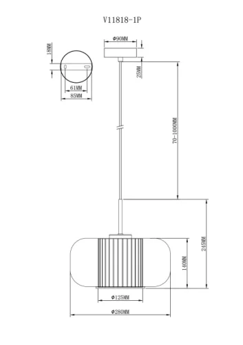 Светильник подвесной Ember V11818-1P Moderli прозрачный на 1 лампу, основание белое в стиле современный фото 3