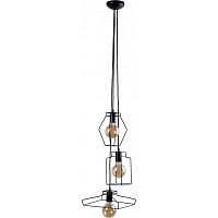 Светильник подвесной Fiord 9666-NW Nowodvorski чёрный 3 лампы, основание чёрное в стиле лофт каскад
