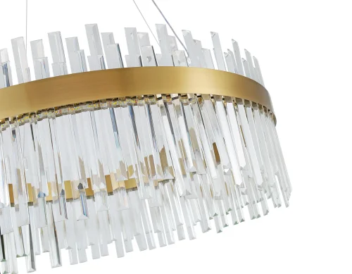 Люстра подвесная LED TR5012 Ambrella light прозрачная на 1 лампа, основание золотое в стиле классический современный  фото 5