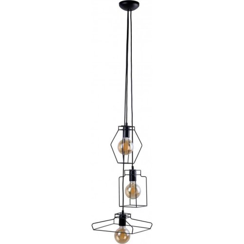 Светильник подвесной Fiord 9666-NW Nowodvorski чёрный 3 лампы, основание чёрное в стиле лофт каскад