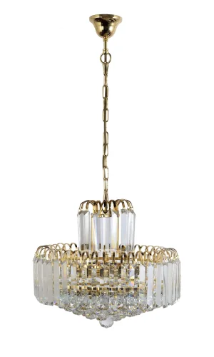 Люстра хрустальная подвесная Ovada E 1.5.40.100 G Arti Lampadari прозрачная на 6 ламп, основание золотое в стиле классический 