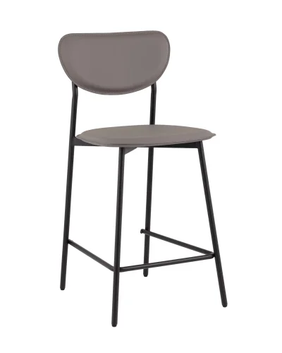 Стул барный Minnie, серый УТ000039218 Stool Group, серый/экокожа, ножки/металл/чёрный, размеры - *****