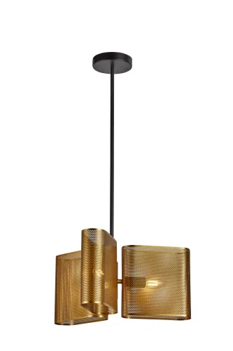 Светильник подвесной Metalicana V11812-3P Moderli золотой на 3 лампы, основание чёрное в стиле лофт современный 