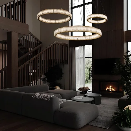 Светильник подвесной Manhattan 10415/800 LOFT IT белый на 36 ламп, основание бронзовое в стиле современный кольца фото 9