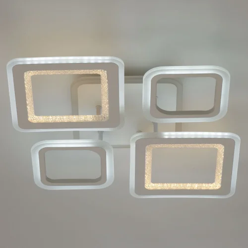 Люстра потолочная LED с пультом Мадлен 424013805 DeMarkt белая на 1 лампа, основание белое в стиле хай-тек с пультом квадраты фото 6
