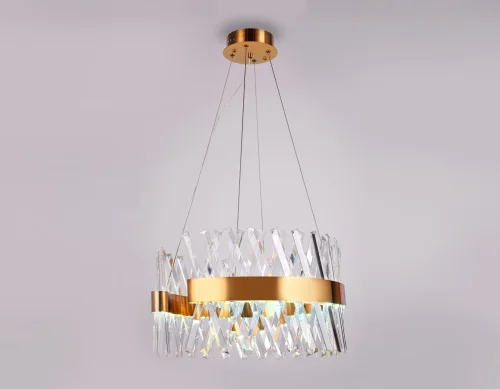 Светильник подвесной LED Traditional TR5309 Ambrella light прозрачный 1 лампа, основание золотое в стиле классический кольца фото 5