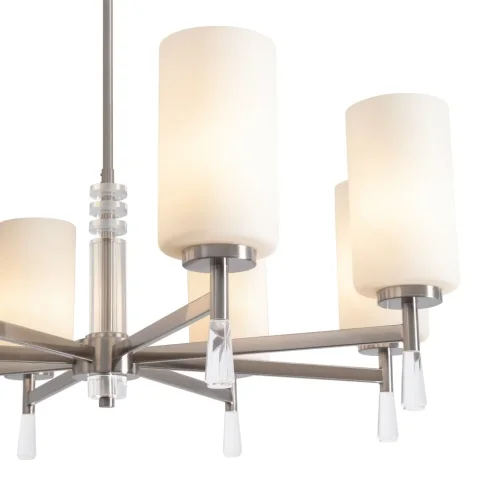 Люстра на штанге Chic FR2031PL-08N Freya белая на 8 ламп, основание никель в стиле классический фото 12 Люстра на штанге Chic FR2031PL-08N Freya белая на 8 ламп, основание никель в стиле классический фото 12