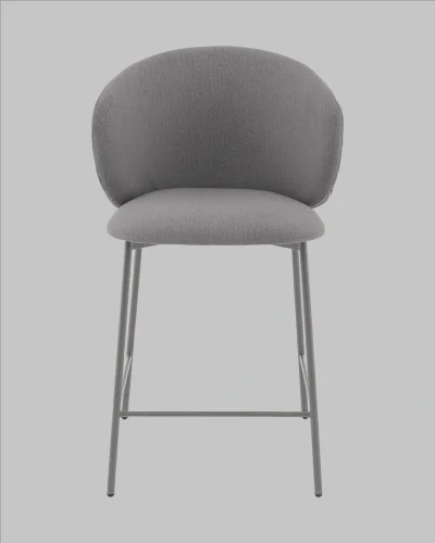 Стул полубарный Блейз велюр серый, каркас серый УТ000041395 Stool Group, серый/велюр, ножки/металл/чёрный, размеры - ***** фото 2