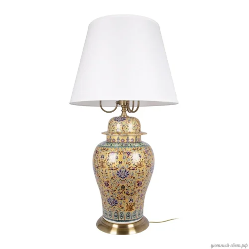 Настольная лампа Sense 10268T LOFT IT белая 3 лампы, основание жёлтое керамика в стиле классический современный 