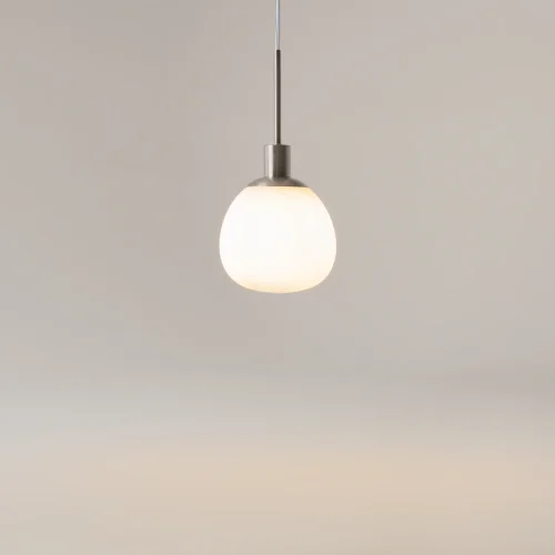 Светильник подвесной Erich MOD221-PL-01-N Maytoni белый на 1 лампу, основание никель в стиле современный шар фото 7