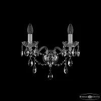 Бра 1415B/2/165 Ni Bohemia Ivele Crystal без плафона 2 лампы, основание прозрачное никель в стиле классический sp