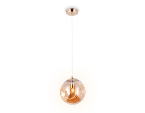 Светильник подвесной TR3510 Ambrella light янтарный 1 лампа, основание золотое в стиле современный 