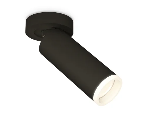 Светильник накладной XM6343220 Ambrella light белый 1 лампа, основание чёрное в стиле хай-тек круглый