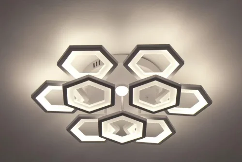 Люстра потолочная LED с пультом 10236/9LED Escada белая на 1 лампа, основание белое в стиле хай-тек с пультом фото 4