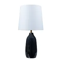 Настольная лампа Rukbat A5046LT-1BK Arte Lamp белая 1 лампа, основание чёрное стекло металл в стиле модерн 