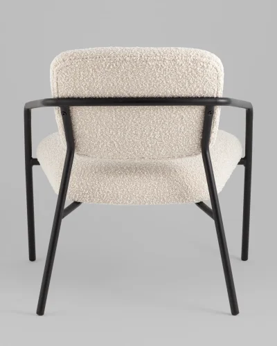 Кресло лаунж Rooney, белый УТ000039354 Stool Group, белый/букле, ножки//чёрный, размеры - ****700*710мм фото 3