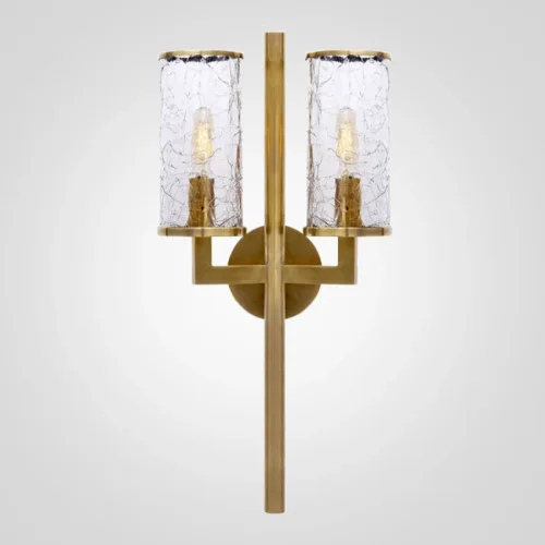 Бра LIAISON DOUBLE ARM SCONCE Латунь 141645-26 ImperiumLoft прозрачный на 2 лампы, основание латунь в стиле современный 