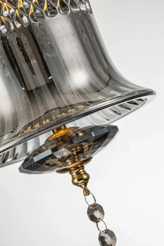 Светильник подвесной LED Herbison A1953-A CL GL Belfast прозрачный на 1 лампу, основание чёрное в стиле современный восточный фото 3