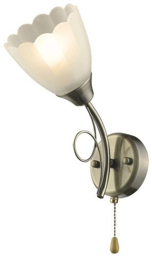 Бра с выключателем 708-501-01 Velante белый на 1 лампа, основание бронзовое в стиле классический 