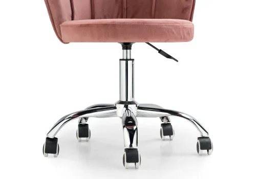 Компьютерное кресло Bud pink 15106 Woodville, розовый/велюр, ножки/металл/хром, размеры - *830***560*540 фото 6