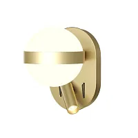 Бра с выключателем LED MOD441WL-L8BS3K Dialogue Maytoni белый на 1 лампу, основание латунь в стиле современный для чтения