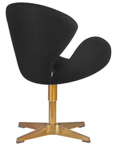 Кресло дизайнерское  69A-LMO SWAN, цвет сиденья черный (AF9), золотое основание Dobrin, чёрный/ткань, ножки/металл/золотой, размеры - ****710*600 фото 3