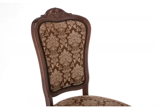 Деревянный стул Руджеро орех / шоколад 318604 Woodville, шоколад/ткань, ножки/массив бука дерево/орех, размеры - ****500*560 фото 7
