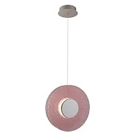 Светильник подвесной LED Фрайталь 663012901 DeMarkt розовый 1 лампа, основание никель в стиле современный 