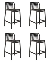 Стул полубарный набор 4 шт. SET-4 777-1PP-LMZL CHLOE, цвет темно-серый Dobrin, /полимер, ножки/пластик/серый, размеры - *910***440*510 Стул полубарный набор 4 шт. SET-4 777-1PP-LMZL CHLOE, цвет темно-серый Dobrin, /полимер, ножки/пластик/серый, размеры - *910***440*510