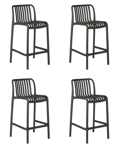 Стул полубарный набор 4 шт. SET-4 777-1PP-LMZL CHLOE, цвет темно-серый Dobrin, /полимер, ножки/пластик/серый, размеры - *910***440*510 Стул полубарный набор 4 шт. SET-4 777-1PP-LMZL CHLOE, цвет темно-серый Dobrin, /полимер, ножки/пластик/серый, размеры - *910***440*510