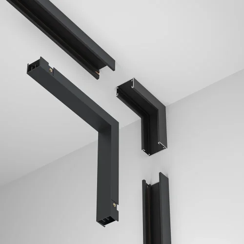 Коннектор угловой внутренний накладной Magnetic track system Basity TRA172ICL-11B Maytoni чёрный в стиле для светильников серии Magnetic track system Basity накладной basity магнитная фото 2