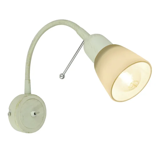 Бра c выключателем  LETTURA A7009AP-1WG Arte Lamp белый на 1 лампа, основание золотое белое в стиле современный гибкая ножка