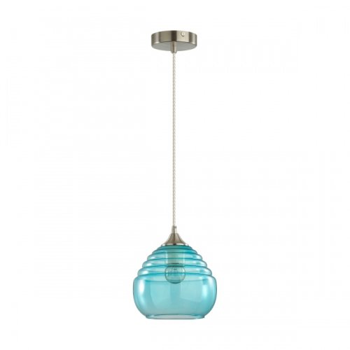 Светильник подвесной Lester 5287/1 Lumion голубой 1 лампа, основание никель в стиле модерн 