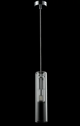 Светильник подвесной BELEZA SP1 F CHROME Crystal Lux прозрачный на 1 лампу, основание хром в стиле лофт фото 2
