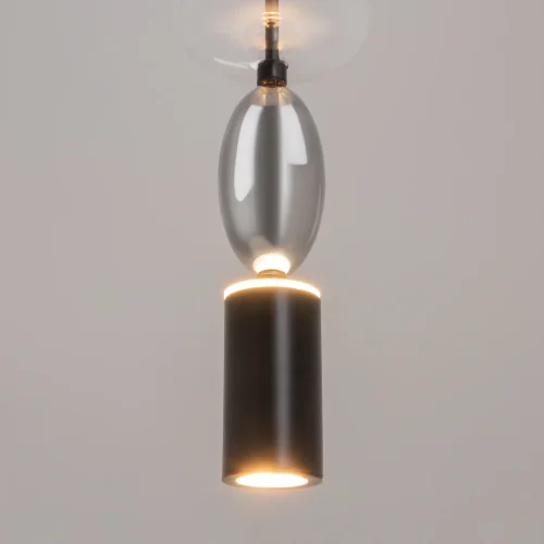 Светильник подвесной Monochrome MOD071PL-L8B3K1 Maytoni прозрачный чёрный 1 лампа, основание чёрное в стиле современный арт-деко выдувное фото 7
