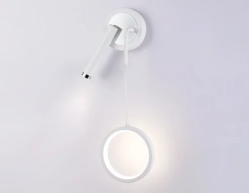 Бра LED FL51651 Ambrella light белый на 1 лампа, основание белое в стиле хай-тек современный кольца фото 2