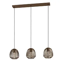 Светильник подвесной Espinal 901098 Eglo бронзовый на 3 лампы, основание бронзовое в стиле кантри современный линейный