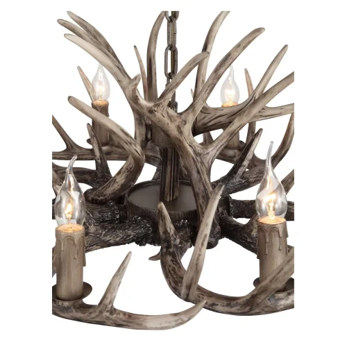 Люстра подвесная Corna SL154.703.08 ST-Luce без плафона на 8 ламп, основание серое в стиле кантри замковый рога фото 4