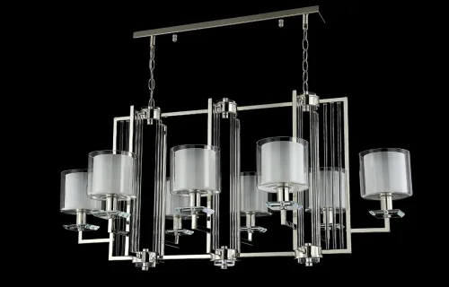 Люстра подвесная NICOLAS SP8 L1000 NICKEL/WHITE Crystal Lux белая на 8 ламп, основание никель в стиле современный фото 3